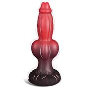 Body-Safe Silicone Fantasy Dragon Dildo 8.6" W/ 3.1" Knot Suction Cup for G Spot, Prostate & Anal Play