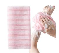 Body Scrubber - 45 G Bath Body Back Wash Cloth Towel | 9.84x39.37 Inches Striped Design Cleaning Tool Suitable For Home, Dormitory, Travel, Business Trip
