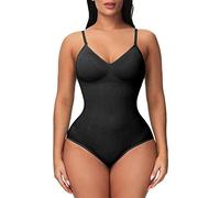 Body Sculptant Femme Gainant Ventre Plat nvisible Gaine Amincissante Shapewear Bodysuit Minceur Corset Bustier Combinaison avec Soutien-Gorge Bretelles (Black, S)