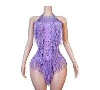 Body sexy à franges avec strass pour femme