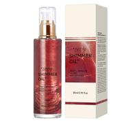 Body Shimmer Oil, Huile Pailletée pour Corps, Visage et Cheveux, Hydratante Huile Corporelle Chatoyante pour Bronzage Satiné, Multi-usages Body Highlighter Maquillage (C)