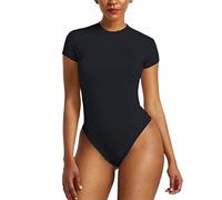 Body string for femmes col rond manches courtes Body contrôle du ventre corps Shaper hauts quotidien t-shirts Body (Color : A, Size : L)