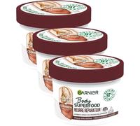Body Superfood - Crème Soin Corps Réparatrice - Hydratation 48h - Formule Vegan & À 97% D'origine Naturelle - Au Beurre De Cacao & Céramide - Pour Peaux Sèches - 380 Ml (Lot De 3)
