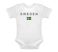 Body tendance pour bébé avec drapeau de la Suède | Design minimaliste avec le mot « Suède » et le drapeau suédois, idéal pour les voyageurs et les amateurs de Suède