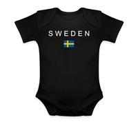 Body tendance pour bébé avec drapeau de la Suède | Design minimaliste avec le mot « Suède » et le drapeau suédois, idéal pour les voyageurs et les amateurs de Suède