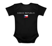 Body tendance pour bébé Motif drapeau de la République tchèque | Un design graphique moderne avec l'inscription « Czech Republic » et le drapeau, idéal pour les voyageurs et la fierté