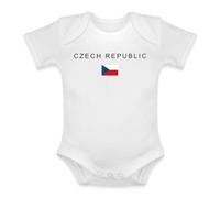 Body tendance pour bébé Motif drapeau de la République tchèque | Un design graphique moderne avec l'inscription « Czech Republic » et le drapeau, idéal pour les voyageurs et la fierté