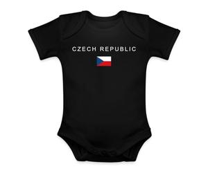 Body tendance pour bébé Motif drapeau de la République tchèque | Un design graphique moderne avec l'inscription « Czech Republic » et le drapeau, idéal pour les voyageurs et la fierté