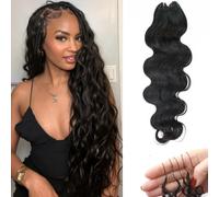 Body Wave Curly Feather Crochet Human Hair Extension Unprocessed Cheveu Humain Pre-Separated Knotless For Women 18 Inch-100g