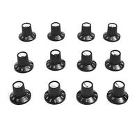 BODYA Lot de 12 boutons d'ampli de guitare électrique pour guitare électrique, boutons d'amplificateur, boutons de contrôle du volume et de la tonalité pour Fender Noir