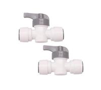 BODYA Lot de 2 robinets d'arrêt de 12 mm pour caravane John Guest Caravan Bateau Campervan Blanc