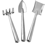 BODYA Lot de 3 mini pelle râteau en acier inoxydable pour semis de fleurs en pot