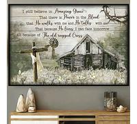 Bodyard Plaque en métal « I Still Believe Amazing Grace Jesus Landscape Christian God Cross » pour bar, club de musique, décoration murale de chambre - 30,5 x 40,6 cm