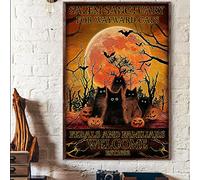 Bodyard Plaque en métal vintage Salem Sanctuary for Wayward Cats Ferals Familiar Welcome Cat Halloween Poster en métal vintage pour bar, club de musique, décoration murale - 20,3 x 30,5 cm