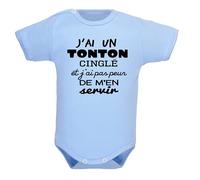 bodybebepersonnalise.fr Body enfant, bodies bébé, brassière garçon et fille, pressions à l’entrejambe, humour, tonton, oncle, cadeau de naissance - bleu clair, 12-18 mois