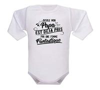 bodybebepersonnalise.fr Body enfant, Bodies bébé, vêtement 1er âge, cadeau de naissance, texte humour, fille et garçon, papa et maman - blanc, 0-3 mois