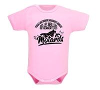 bodybebepersonnalise.fr Body manches courtes, bodies MC, fille et garçon, humour, motard, texte marrant, excellente qualité, extra doux - Rose clair, 3-6 mois