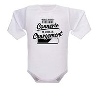bodybebepersonnalise.fr Body manches longues fille et garçon. Bodies bébé. Vêtement enfant. Doux sur la peau. Texte marrant. Lavage en machine - blanc, 18-24 mois