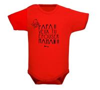 bodybebepersonnalise.fr Body spécial demande mariage - papa veux tu épouser maman - pour une demande originale - Rouge, 3-6 mois