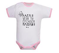 bodybebepersonnalise.fr Body spécial demande mariage - papa veux tu épouser maman - pour une demande originale - blanc/rose, 0-3 mois