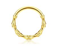 BodyBonita 14K Or 16G Anneaux de Septum Piercing - Acier Chirurgical 316L Piercing Nez Anneaux pour Femmes Hommes Conch Piercings Oreille Septum Tragus Rook Helix Daith Cartilage 8 mm Bamboo