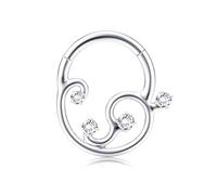 BodyBonita 16G Argentée Anneaux de Septum Piercing - Acier Chirurgical 316L Pendantes Piercing Oreille Tragus Rook Helix Daith Cartilage Boucles d'Oreilles Créoles 8 mm Galactic Quartet