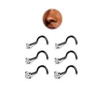 BodyBonita 6pcs Piercing Nez - Anneaux de Nez Tire-Bouchon Acier Chirurgical 316L 18G Piercing de Nez à Tige 1.5/2/3 mm CZ Nero Vis Anneaux de Nez Clous Piercings de Narine Bijoux Femmes Hommes
