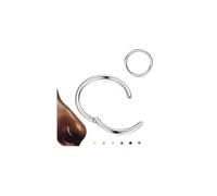 BodyBonita Anneaux de nez à charnière - Acier chirurgical 316L Piercing de nez Bijoux Septum Clicker Lèvre Anneaux Cartilage Helix Daith Conque Tragus Rook Plaqué Or/Argent/Noir/Plaqué Or Rose/Bleu