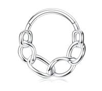 BodyBonita Argentée 16G Anneaux de Septum Piercing - Acier Chirurgical 316L Piercing Nez Anneaux pour Femmes Hommes Conch Piercings Oreille Septum Tragus Rook Helix Daith Cartilage 10 mm Chains