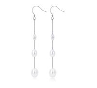 BodyBonita Boucle d'Oreille Perle, Boucles d'Oreilles Pendantes en Tige Argent Sterling 925, Boucle d'Oreille Femme Hypoallergéniques Feuille de Ginkgo, Bijoux de Mode Couleur Argent Chain-A