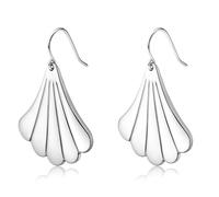 BodyBonita Boucle d'Oreille Perle, Boucles d'Oreilles Pendantes en Tige Argent Sterling 925, Boucle d'Oreille Femme Hypoallergéniques Feuille de Ginkgo, Bijoux de Mode Couleur Argent Pearl-Ginkgo Leaf