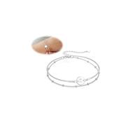 BodyBonita Bracelets en Couches pour Femmes avec des Pendentifs en Argent Sterling Ronds Délicats en Forme de Lettres Z Bracelets Ajustables avec Perles pour Femmes Bijoux