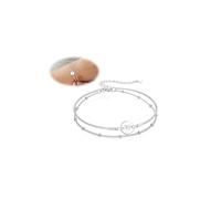 BodyBonita Bracelets en Couches pour Femmes avec des Pendentifs en Argent Sterling Ronds Délicats en Forme de Lettres W Bracelets Ajustables avec Perles pour Femmes Bijoux