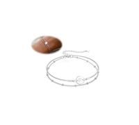 BodyBonita Bracelets en Couches pour Femmes avec des Pendentifs en Argent Sterling Ronds Délicats en Forme de Lettres F Bracelets Ajustables avec Perles pour Femmes Bijoux