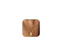 BodyBonita Délicat Collier Femme - Colliers Initiaux Superposés Plaqués Or 16 Carats Bijoux Tendance et Imperméables Collier Femme Fantaisie avec Nom et Lettre S