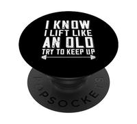 Bodybuilding Barbell Disant Je Sais Que Je Soulève comme Un PopSockets PopGrip Adhésif