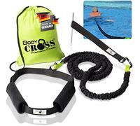 BODYCROSS Premium Entraîneur de Natation, Natation Optimale sans Système à Contre-Courant, Ceinture de Natation Rembourrée avec Tube (Résistance de 1-20kg), Testé, Certifié, et Durable