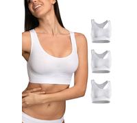 Bodyeffect - 110590 soutien-gorge de sport modélisant coupe américaine sans armature extra-confort Art. 110590, 3 pièces blanches, L/XL