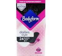 Bodyform Dailies Style 28 Lot de 2 paquets de 56 protège-slips Noir