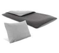 Bodyguard bett1 Linge de lit en Flanelle. (135x200 cm | 1 x 80x80 cm). La Housse de Couette idéale pour l'hiver. Doux, Moelleux et en même Temps Robuste. Bicolore réversible (Argent/Anthracite)