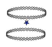 BodyJ4You Lot de 2 colliers ras du cou avec pendentif licorne, arc-en-ciel, soleil, papillon, tatouage pour femmes, filles, adolescentes, enfants, Plastique, Non connu,