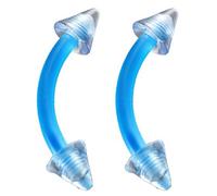 bodyjewellery Lot de 2 piercings flexibles pour sourcils, lèvres, oreilles, tragus, 16 g calibre 16 16 g