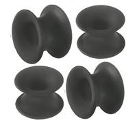 bodyjewellery Lot de 4 écarteurs d'oreille noirs double évasés SI04, Silicone, na