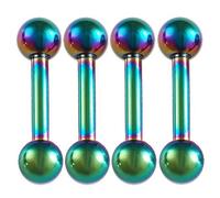 bodyjewellery Lot de 4 piercings droits en acier chirurgical de calibre 16 pour sourcil, lèvre, oreille, tragus, 16 g, 1.2mm 6mm 1/4 inch 16g 16 gauge, Acier inoxydable, acier, na