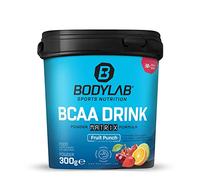 Bodylab24 BCAA Drink Powder Matrix Formula Punch aux fruits 300g, par portion 5g de BCAA avec glutamine, vitamines et magnésium, idéal après l'entraînement ou avant de se coucher