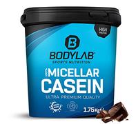 Bodylab24 Casein Micellar Chocolat 1750g, 100% caséine pure, riche en acides aminés BCAA, longue sensation de satiété, favorise la construction musculaire, idéal pendant un régime protéiné