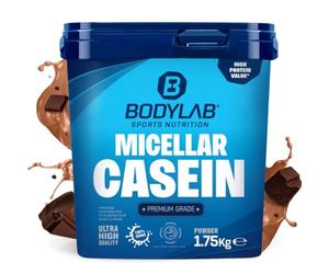 Bodylab24 Casein Micellar Chocolat 1750g, 100% caséine pure, riche en acides aminés BCAA, longue sensation de satiété, favorise la construction musculaire, idéal pendant un régime protéiné
