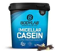 Bodylab24 Casein Micellar Vanille 1750g, 100% caséine pure, riche en acides aminés BCAA, longue sensation de satiété, favorise la construction musculaire, idéal pendant un régime protéiné