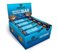 Bodylab24 Crunchy Protein Bar Cookies & Crème 12 x 64g, barre protéinée croustillante enrobée de chocolat, avec 20g de protéines par barre, haute teneur en protéines, peu de sucre