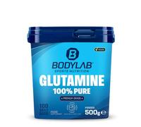 Bodylab24 Glutamin Powder 500g, par portion 5g de poudre d'acide L-2-aminoglutarique 100% pure, la glutamine peut soutenir les processus de régénération, idéal pour les sportifs de force & d'endurance